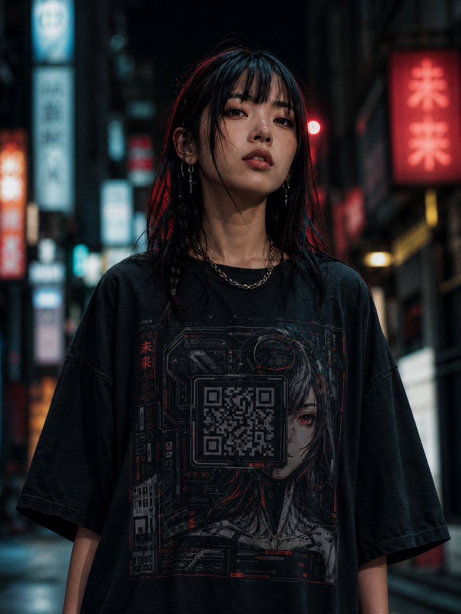 Modèle portant le t-shirt RealTimeWear